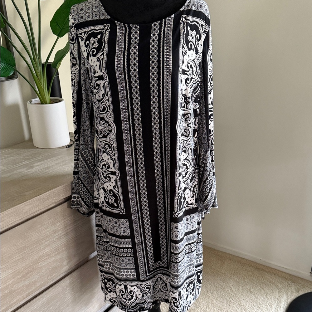 INC International Concepts Black and White Dress